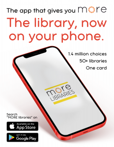 The MORE logo on phone screen