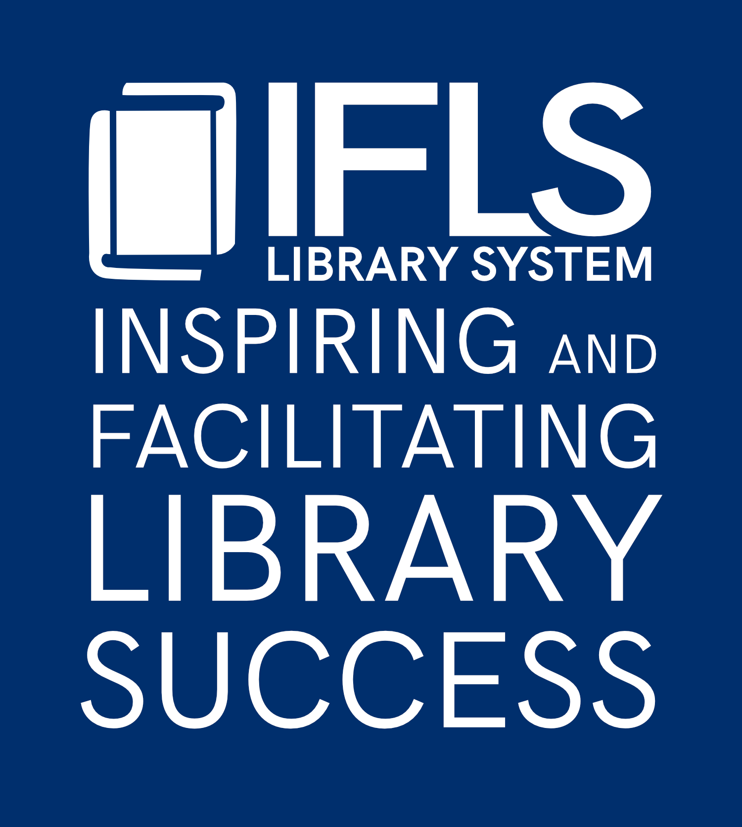 bllue box w white logo IFLS logo: Inspiring and Facilitating Library Succes