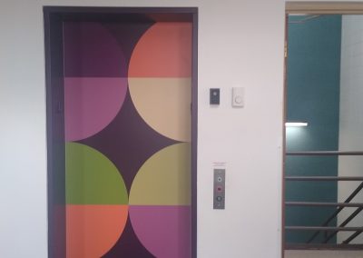 vinyl-wrapped door