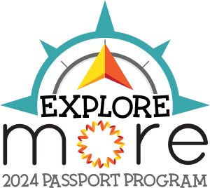 Explore MORE 2024 Passport Program, compass and arrow