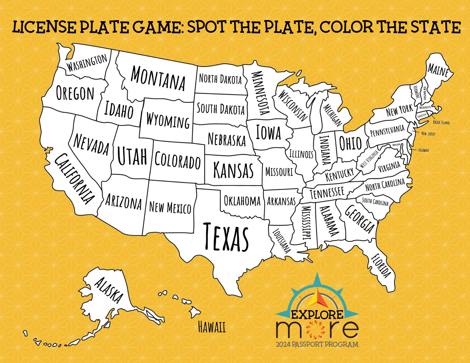 USA map to color