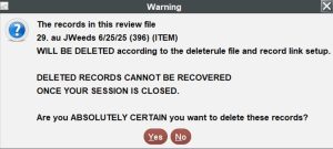 delete warning