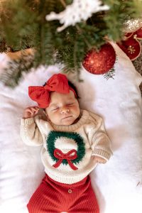 baby in a cute holiday sweater