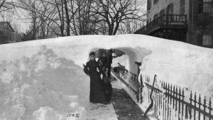 Snow tunnel and victorian dresses