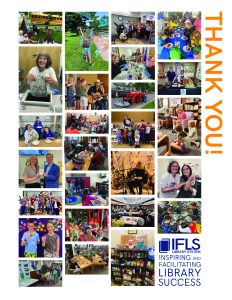 Photo collage of people of all ages at the library with title Thank You!