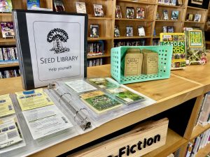 Elmwood Public Library’s seeds displayed in a 3-ring binder with fillable seed packets